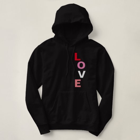 Moderne Valentijnsdag Fun Love Vertical Typografie Hoodie (Design voorkant)