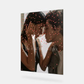 Moderne Valentijnsdag gepersonaliseerde paar foto Acryl Bord (Hoek)