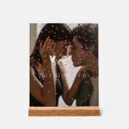 Moderne Valentijnsdag gepersonaliseerde paar foto Acryl Bord