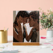 Moderne Valentijnsdag gepersonaliseerde paar foto Acryl Bord (Huwelijk)