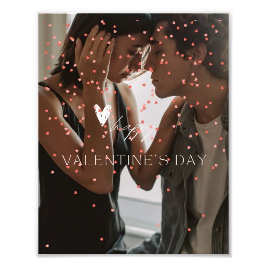 Moderne Valentijnsdag gepersonaliseerde paar foto Foto Afdruk (Voorkant)