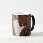 Moderne Valentijnsdag gepersonaliseerde paar foto Magische Mok (Voorkant rechts)