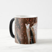 Moderne Valentijnsdag gepersonaliseerde paar foto Magische Mok (Voorkant links)