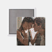 Moderne Valentijnsdag gepersonaliseerde paar foto Magneet (Voorkant / Achterkant)