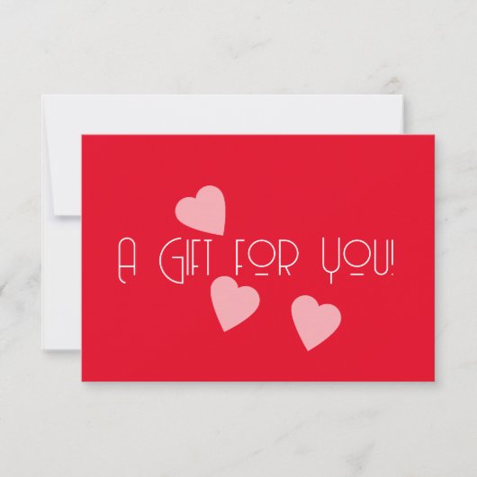 MODERNE Valentijnsdag Hartjes Cadeaubon Kaart (Voorkant)