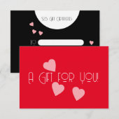 MODERNE Valentijnsdag Hartjes Cadeaubon Kaart (Voorkant / Achterkant)