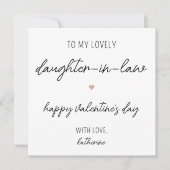 Moderne Valentijnsdag Kaart voor Daughter in Law (Voorkant)