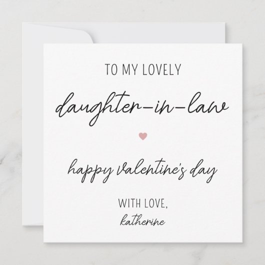 Moderne Valentijnsdag Kaart voor Daughter in Law (Voorkant)