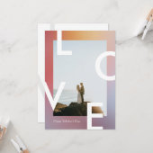 Moderne Valentijnsdag Kleurverloop Ombré  Kaart (Voorkant / Achterkant in situ)