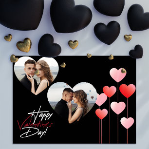 Moderne Valentijnsdag Koppel Liefde Hart Foto Feestdagenkaart