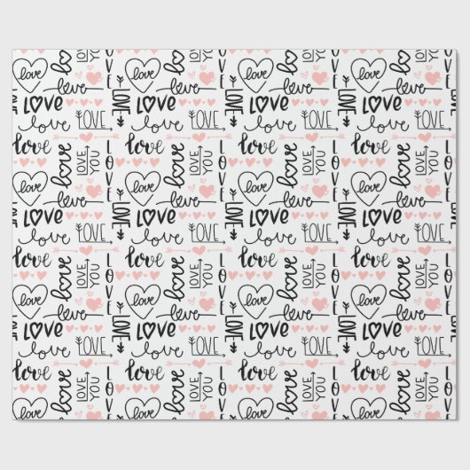 Moderne Valentijnsdag Liefde Cadeaupapier (Vlak)