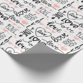 Moderne Valentijnsdag Liefde Cadeaupapier (Hoek)