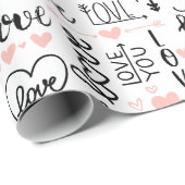 Moderne Valentijnsdag Liefde Cadeaupapier (Rol Hoek)