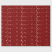 Moderne Valentijnsdag Liefdescalligrafie Met Hart Cadeaupapier (Vlak)