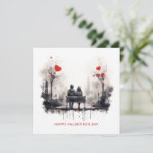 Moderne Valentijnsdag Paar in Liefde Feestdagenkaart (Staand voorkant)