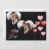 Moderne Valentijnsdag Paar liefde Hart Foto Feestdagenkaart (Voorkant)