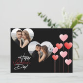 Moderne Valentijnsdag Paar liefde Hart Foto Feestdagenkaart (Staand voorkant)