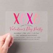 Moderne Valentijnsdag-partij voor Hugs & Kisses (X Acryl Uitnodigingen (Insitu (Draagbaar))