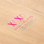 Moderne Valentijnsdag-partij voor Hugs & Kisses (X Acryl Uitnodigingen (Laagn)