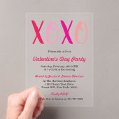 Moderne Valentijnsdag-partij voor Hugs & Kisses (X Acryl Uitnodigingen (Insitu (Draagbaar))