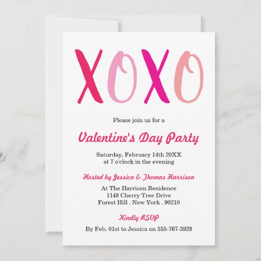 Moderne Valentijnsdag-partij voor Hugs & Kisses (X Kaart (Voorkant)