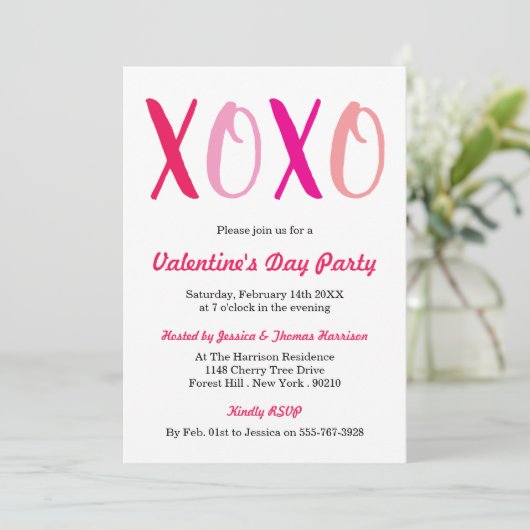 Moderne Valentijnsdag-partij voor Hugs & Kisses (X Kaart (Staand voorkant)