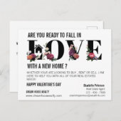 Moderne Valentijnsdag Realtor Farming Promotional Feestdagenkaart (Voorkant / Achterkant)