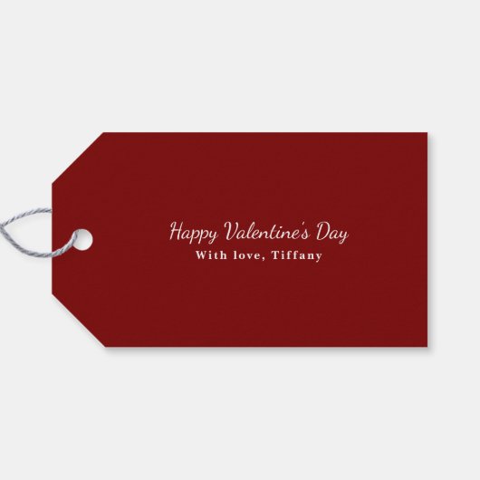 Moderne Valentijnsdag Red Love Cadeaulabel (Achterkant Horizontaal)
