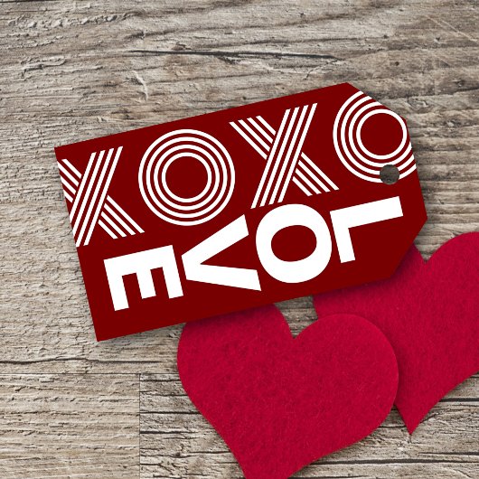 Moderne Valentijnsdag Red Love Cadeaulabel