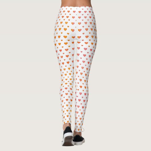 Moderne Valentijnsdag Schattige kleurrijk hartpatr Leggings (Achterkant)