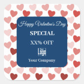 Moderne Valentijnsdag speciaal hartpatroon Vierkante Sticker (Voorkant)