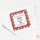 Moderne Valentijnsdag Speciaal Rood Wit Zwart Vierkante Sticker (Envelop)