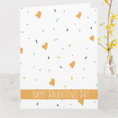 Moderne Valentijnsdag Strooi Hartjes Mosterd    Kaart (Gele Bloem)