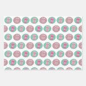 Moderne Valentijnsdag Trendy Pink en Green Inpakpapier Vel (Voorkant 3)