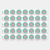 Moderne Valentijnsdag Trendy Pink en Green Inpakpapier Vel (Voorkant 2)