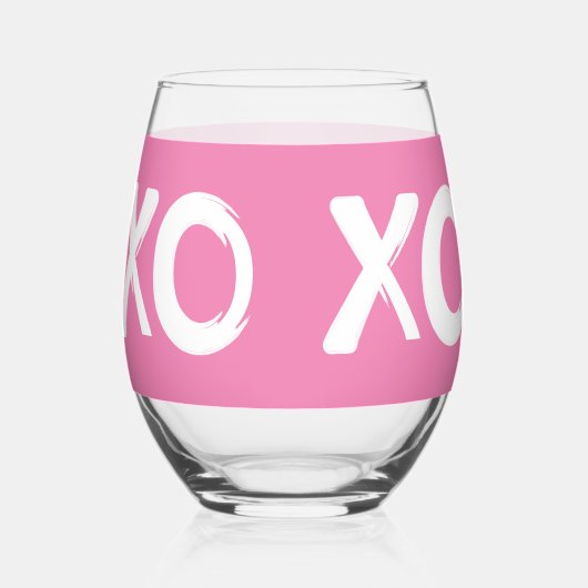 Moderne Valentijnsdag voor kruiden en kuilen (XOXO Wijnglas Zonder Voet (Rechts)
