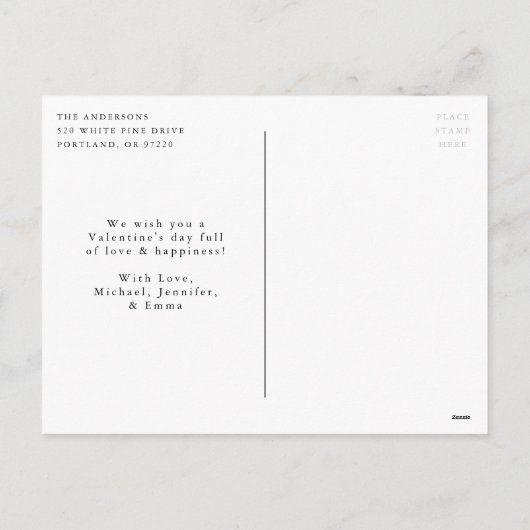 Moderne Valentijnsdag voor zwart script Feestdagenkaart (Achterkant)