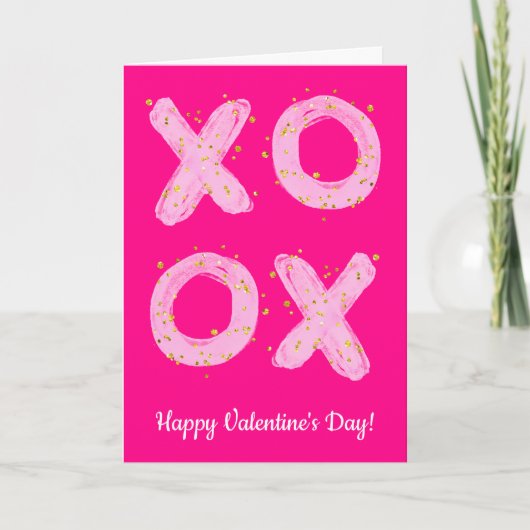 Moderne Valentijnsdag XOXO Kaart (Voorkant)