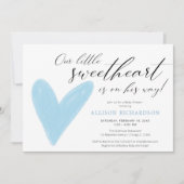 Moderne Valentijnse blauw baby shower Kaart (Voorkant)