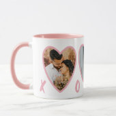 Moderne Valentijnse Blush Pink Hearts Foto Mok (Links)
