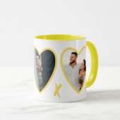 Moderne Valentijnse Gele Harten Foto Mok (Voorkant rechts)