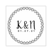 Moderne Valentijnse Initiaal Logo bruiloft Stamp Rubberstempel (Afrduk)