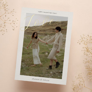 Moderne Valentijnse minuscule-liefdesfoto's Folie Feestdagenkaart