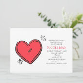 Moderne Valentijnsfeest Uitnodiging met Pijl & Har (Staand voorkant)