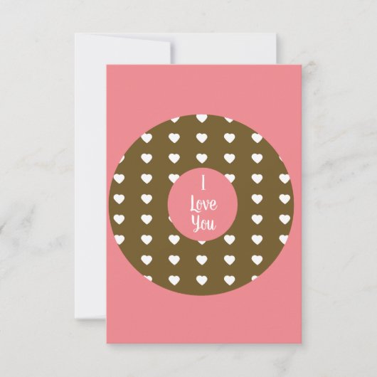 Moderne Valentijnsharten Donut Chocolade Bruin Kaart (Voorkant)