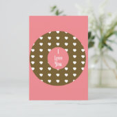 Moderne Valentijnsharten Donut Chocolade Bruin Kaart (Staand voorkant)