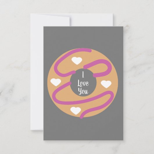 Moderne Valentijnsharten Donut Frosting Kaart (Voorkant)