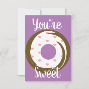 Moderne Valentijnsharten Donut glazuur Paars Kaart