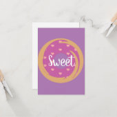 Moderne Valentijnsharten Donut glazuur Roze Kaart (Voorkant / Achterkant in situ)