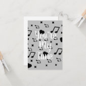 Moderne Valentijnskaarten Muzieknoten Harten Kaart (Voorkant / Achterkant in situ)